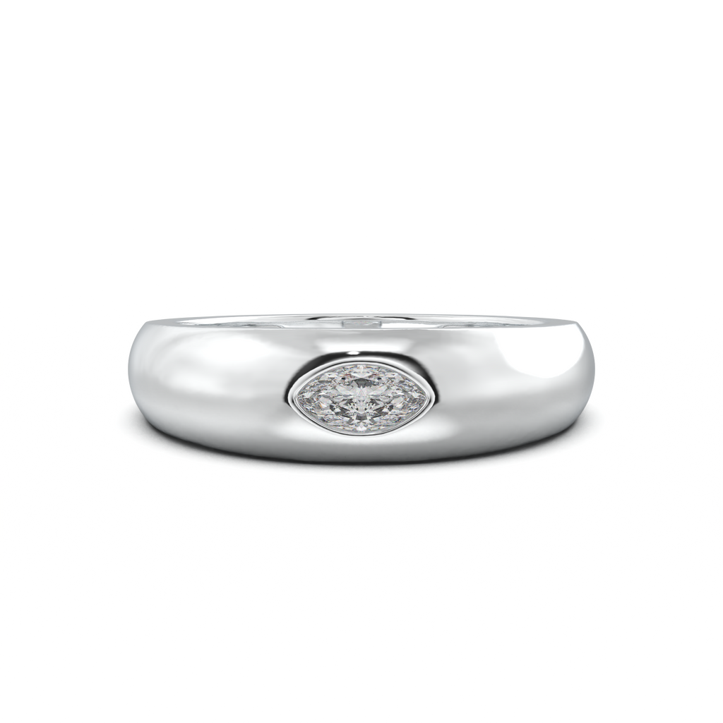 Flush-Set Marquise Men's Band