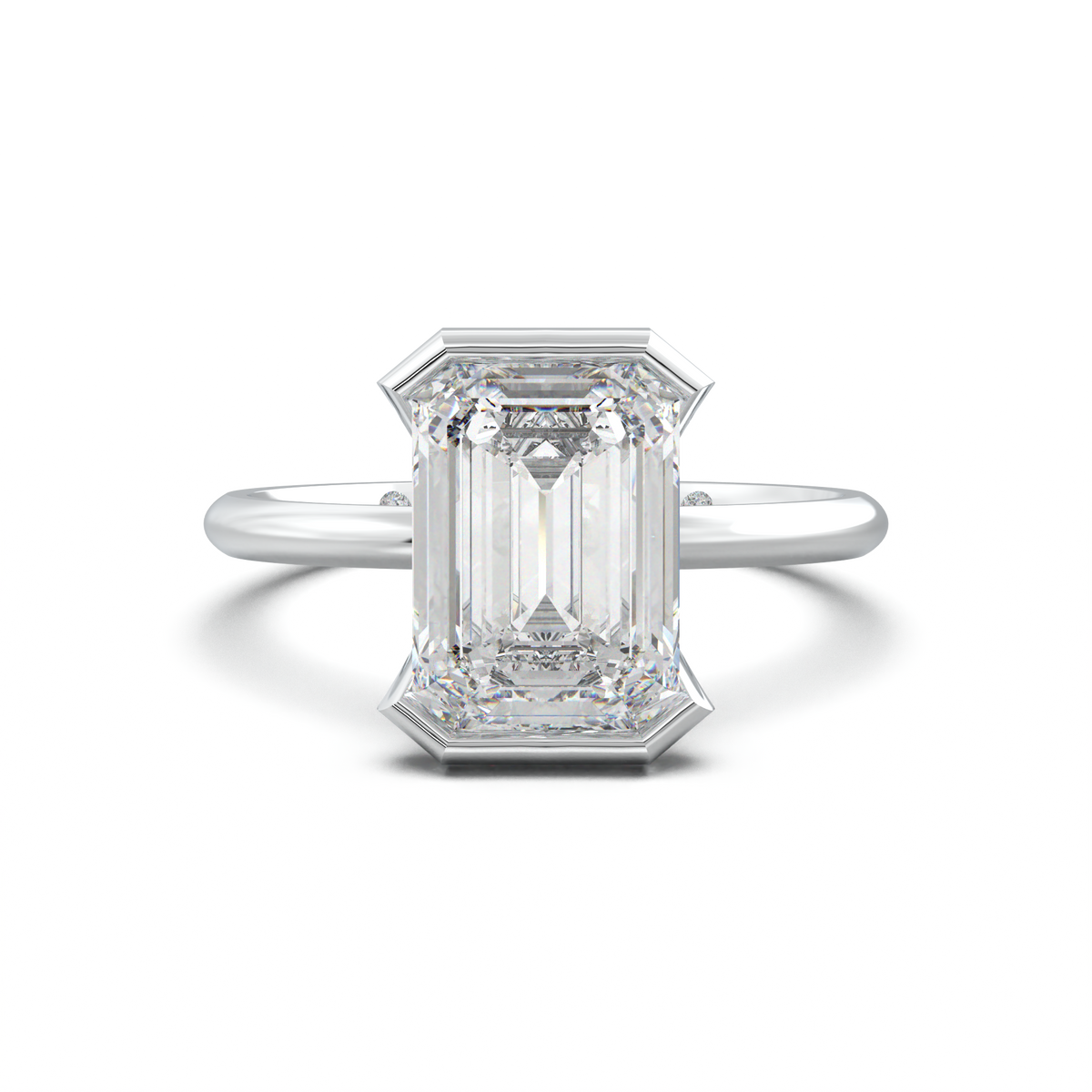 Emerald Hidden Halo Engagement Ring