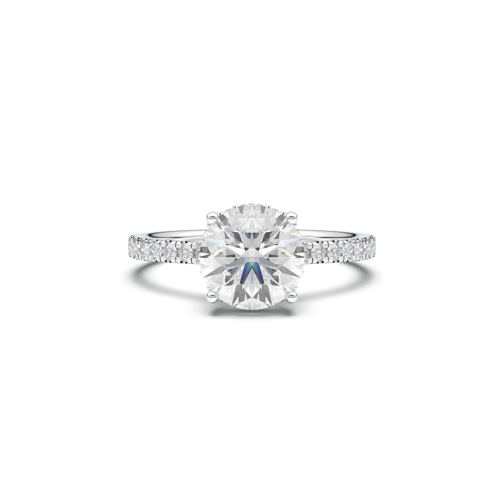 Round Pavé Engagement Ring