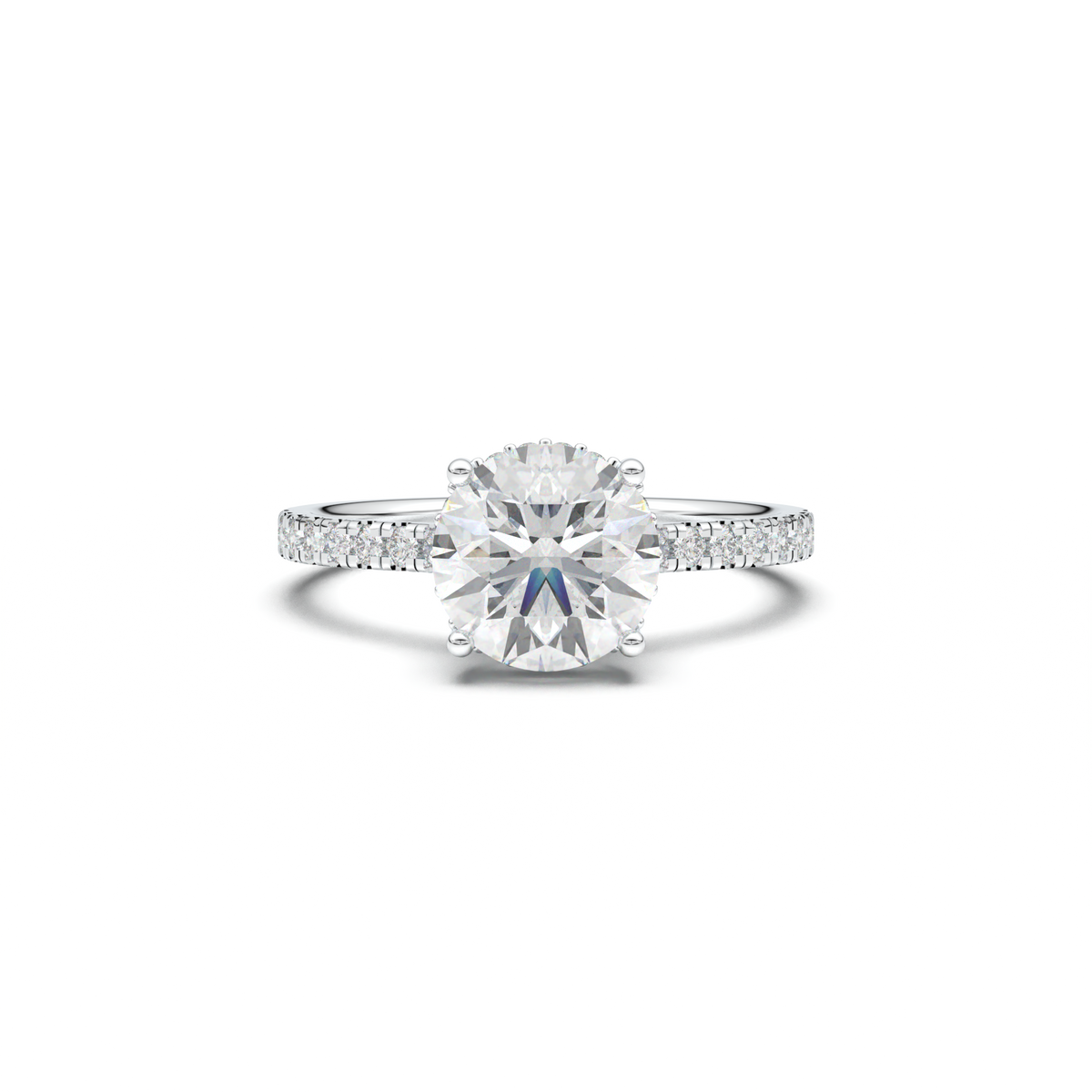 Round Pavé Engagement Ring