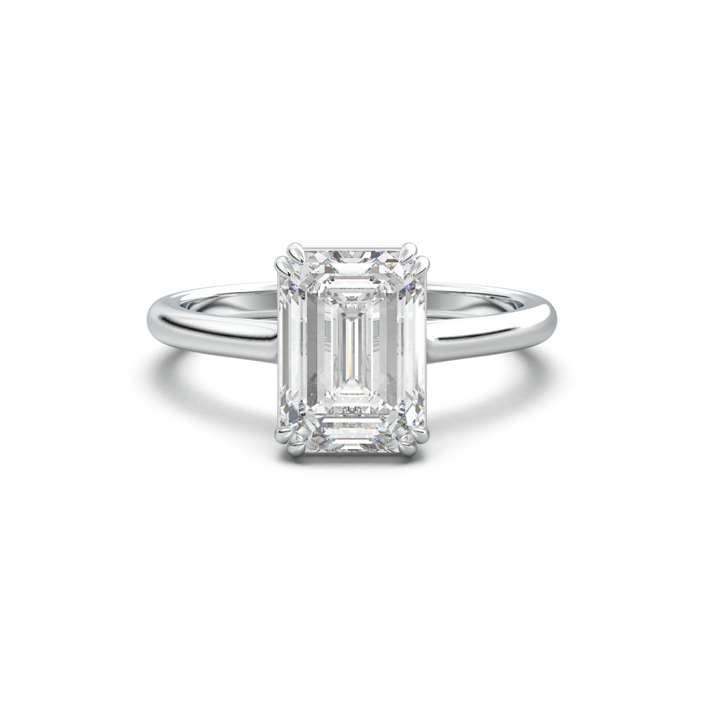 Emerald Solitaire Engagement Ring