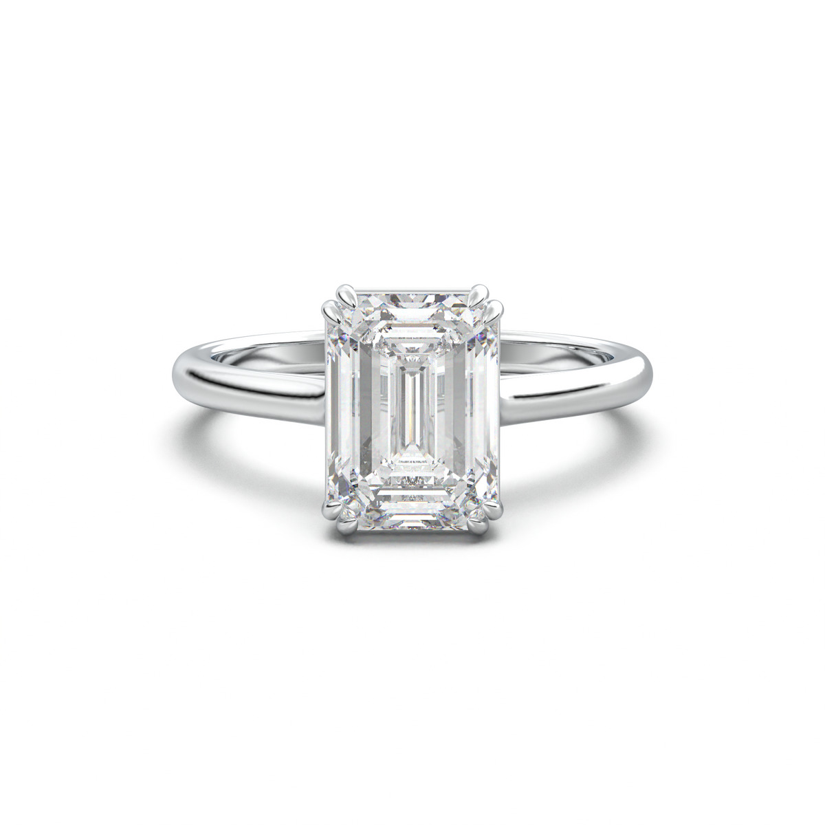 Emerald Solitaire Engagement Ring