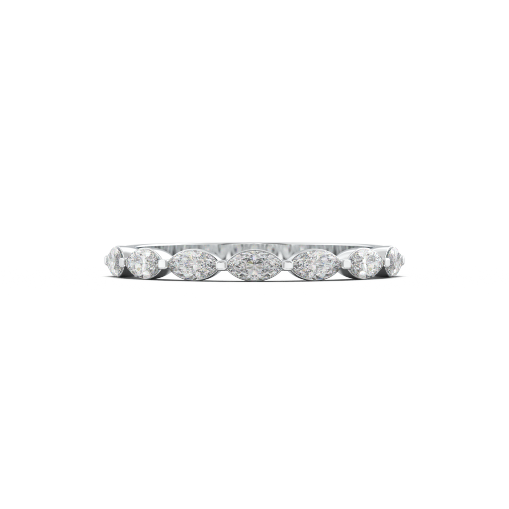 East-West Marquise Half-Eternity Wedding Band