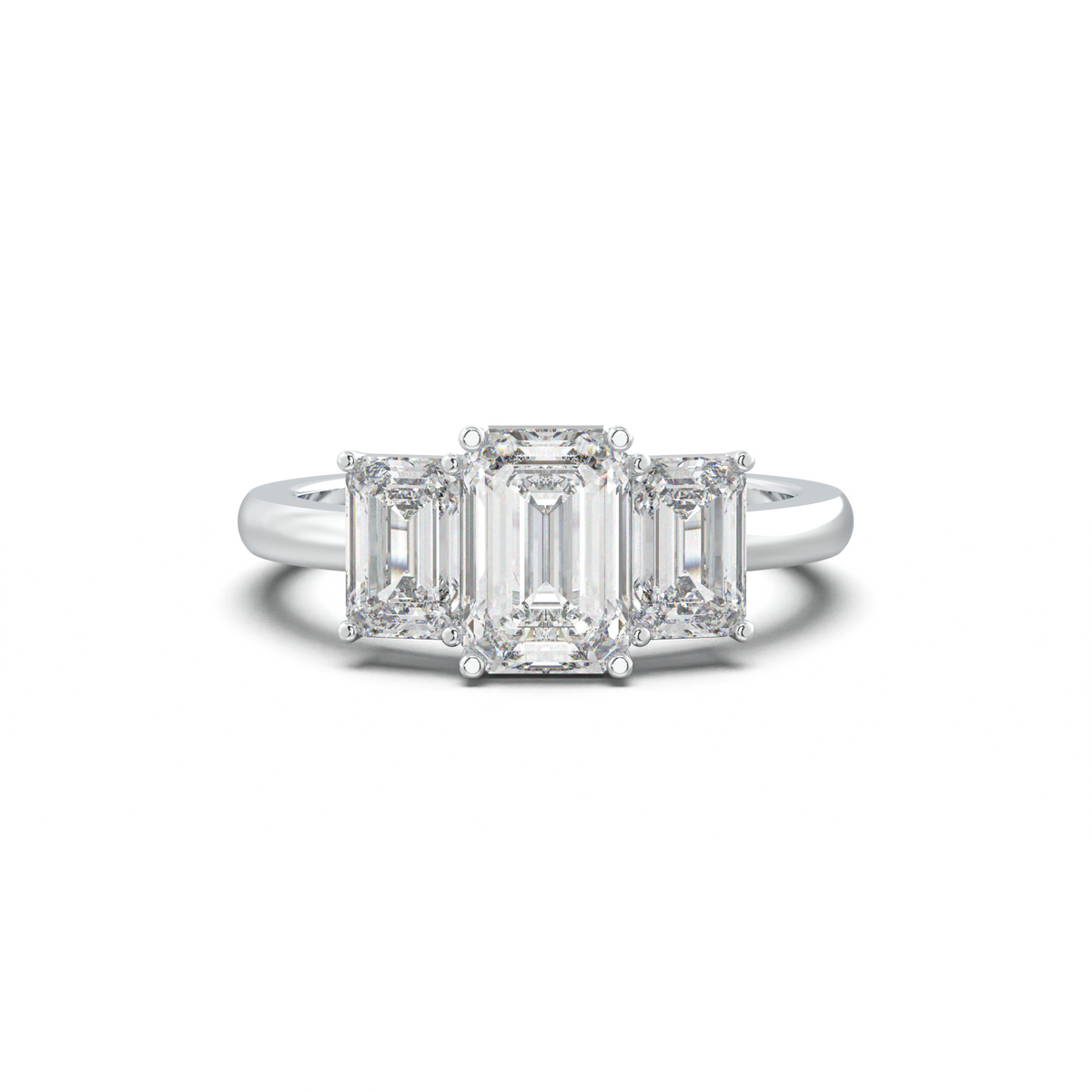 Emerald Three-Stone Engagement Ring