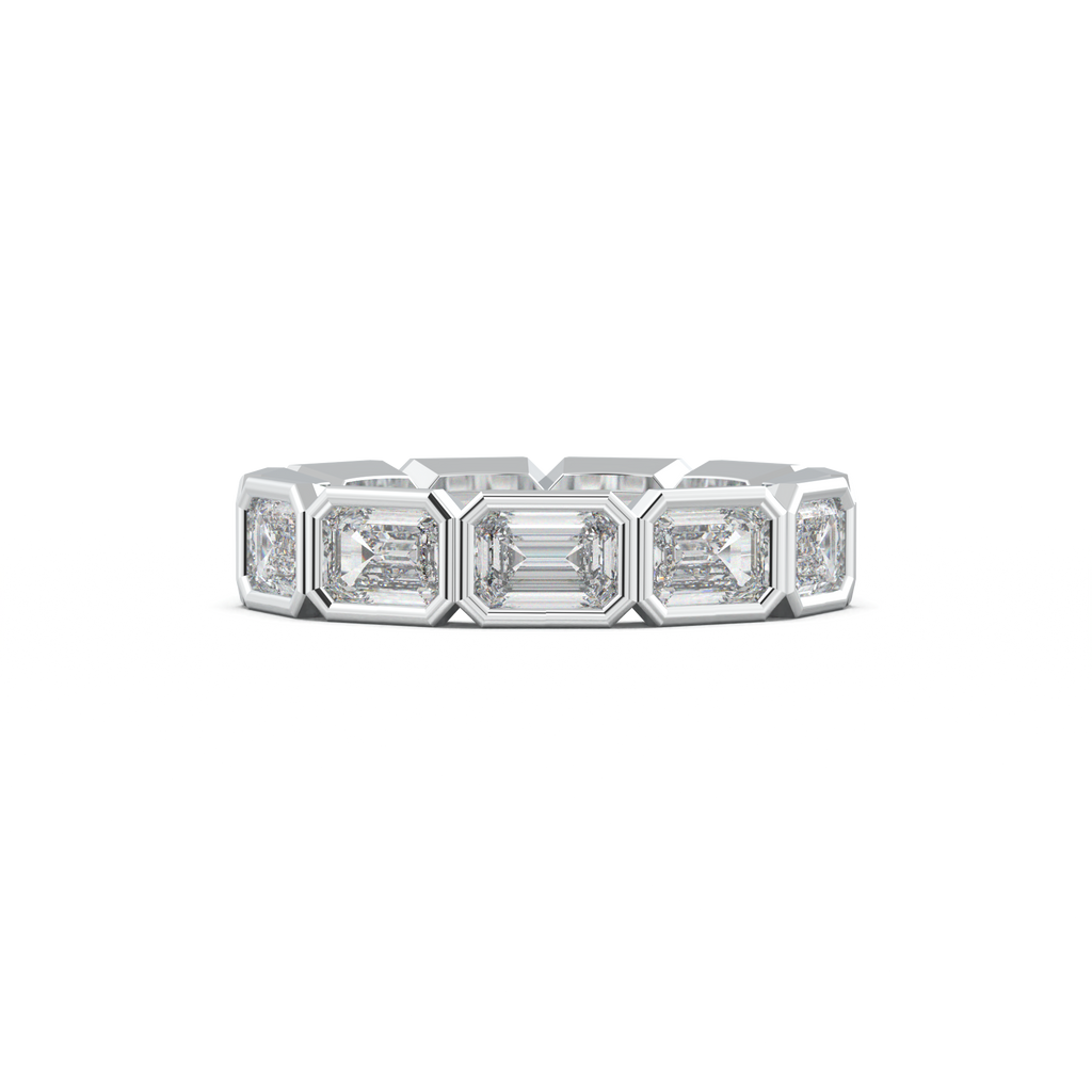 Emerald-Cut Bezel-Style Eternity Wedding Band