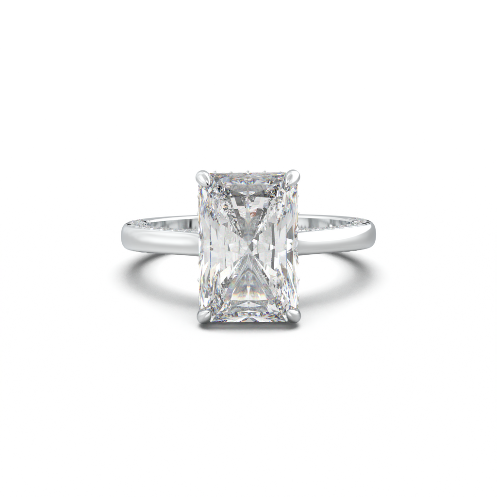 Radiant Pavé Hidden Halo Engagement Ring