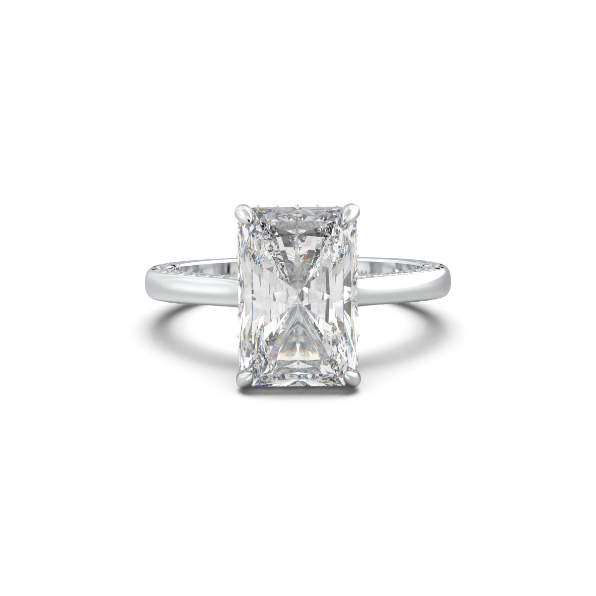 Radiant Pavé Hidden Halo Engagement Ring