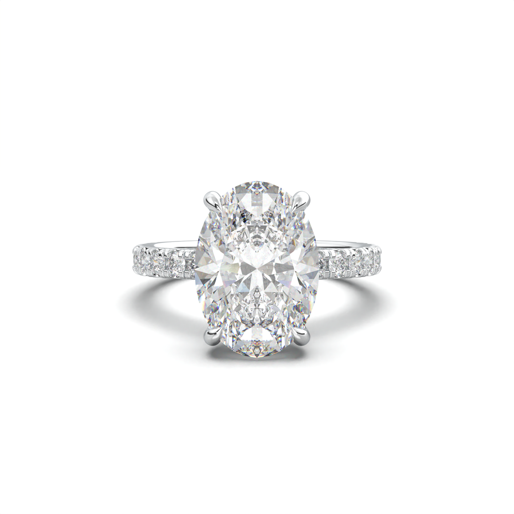 Oval Pavé Hidden Halo Engagement Ring