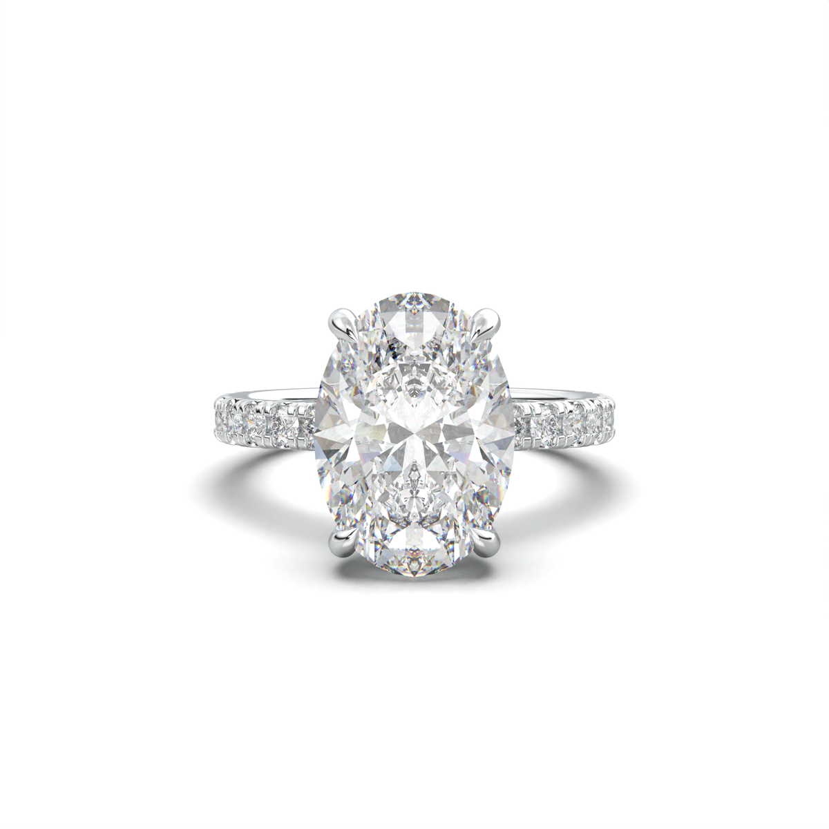 Oval Pavé Hidden Halo Engagement Ring