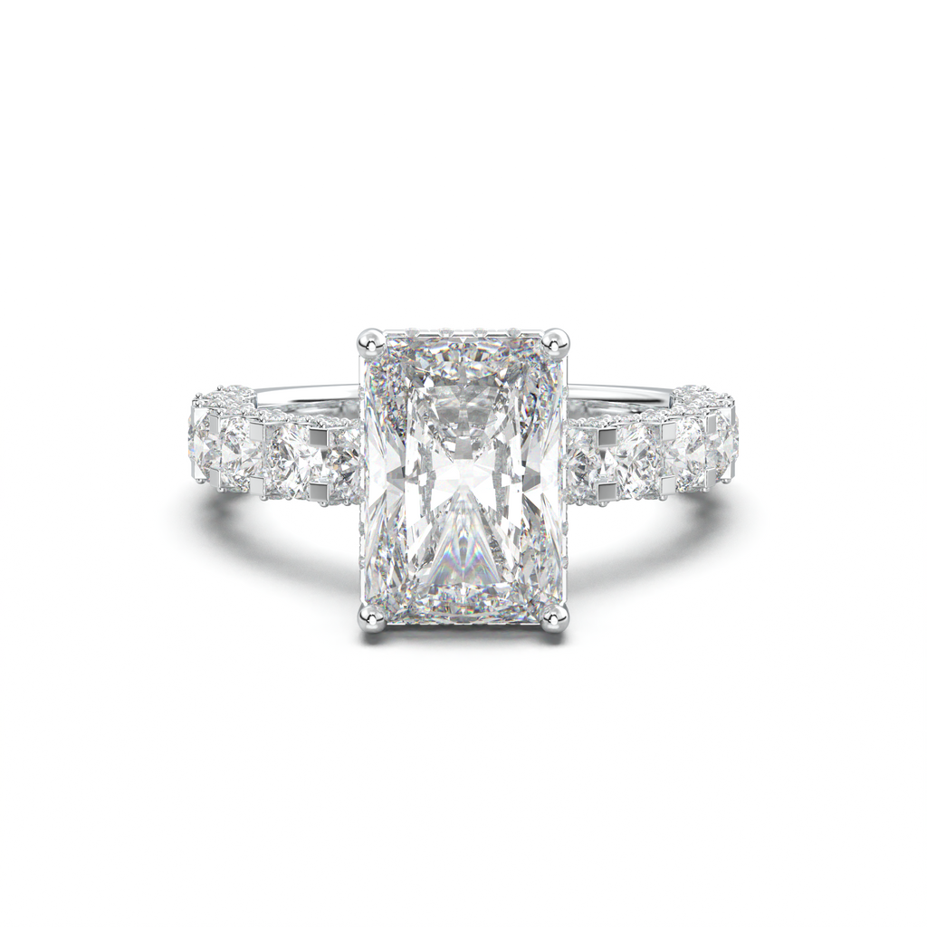 Radiant Diamond Band Engagement Ring