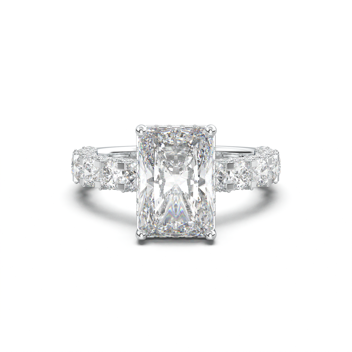 Radiant Diamond Band Engagement Ring