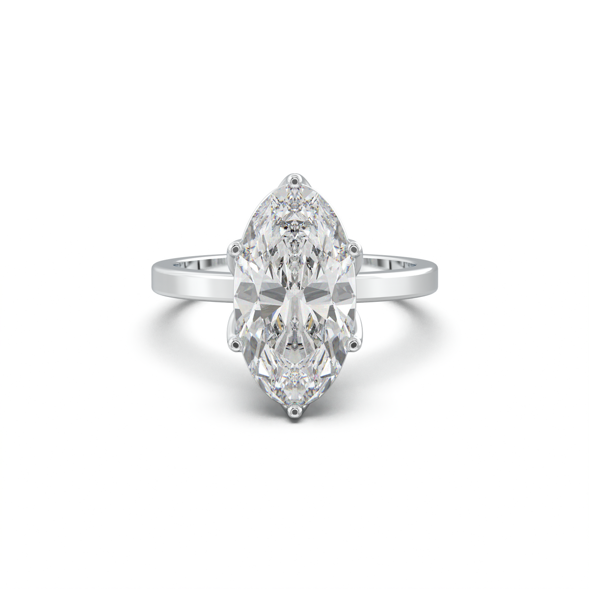 Oval Diamond-Accent Gallery Engagement Ring