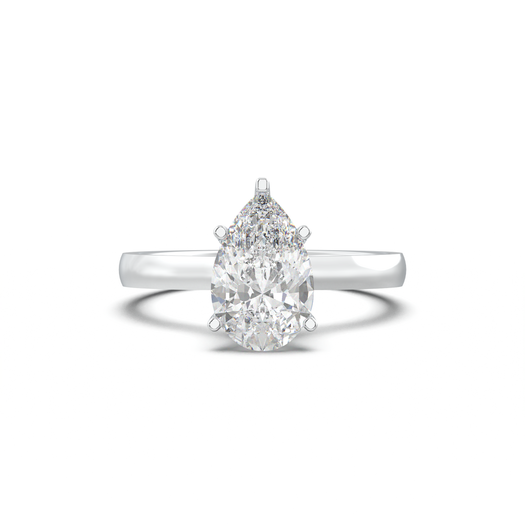 Round Hidden Halo Engagement Ring
