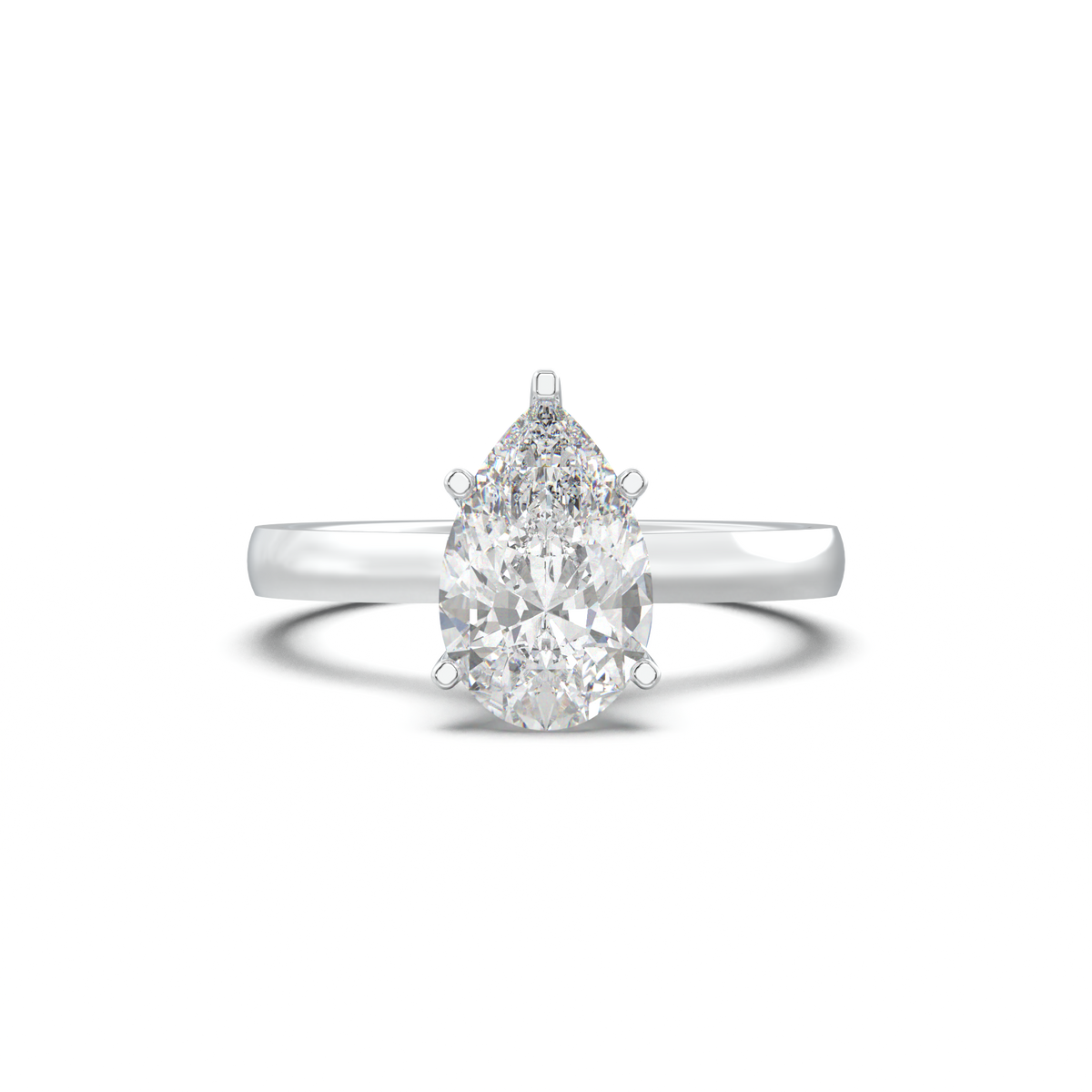 Round Hidden Halo Engagement Ring