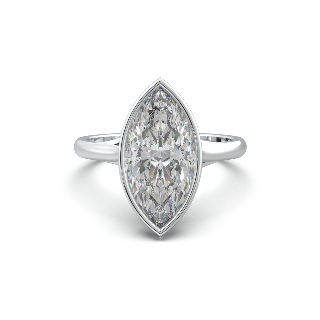 Marquise Bezel Solitaire Engagement Ring