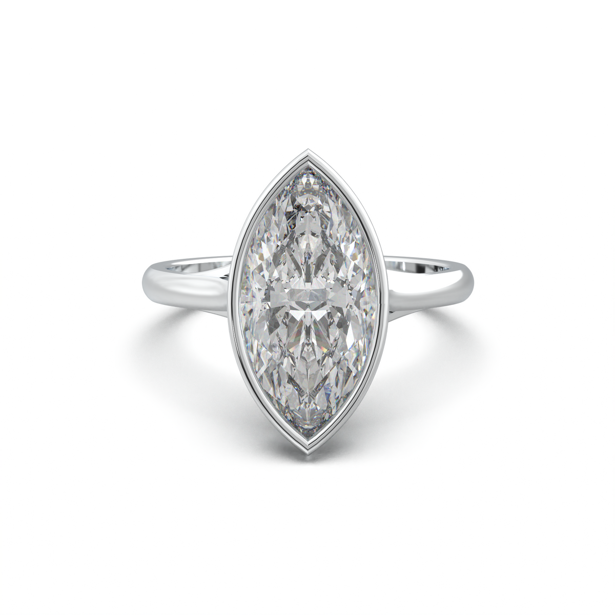 Marquise Bezel Solitaire Engagement Ring
