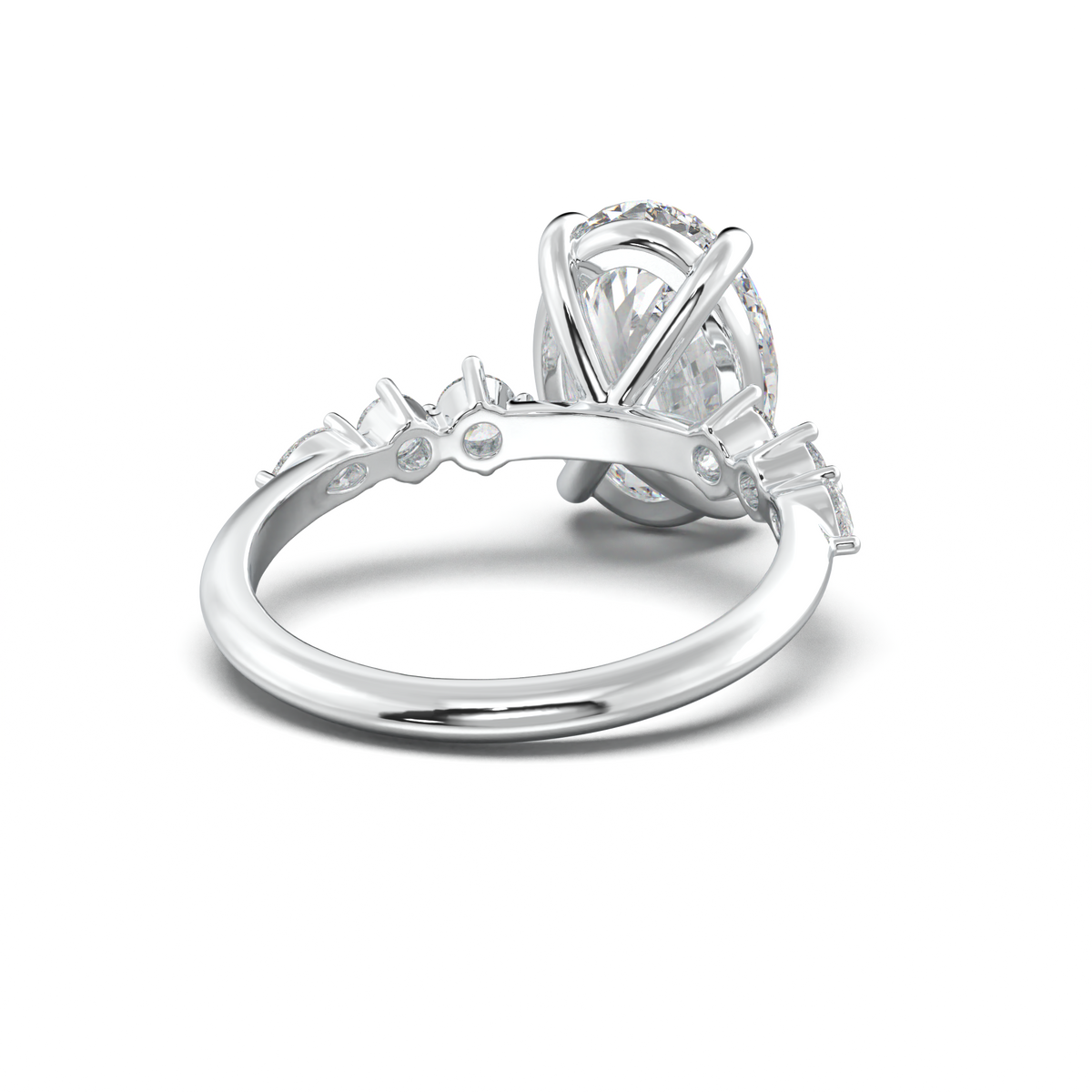 Oval Pear-Accent Engagement Ring