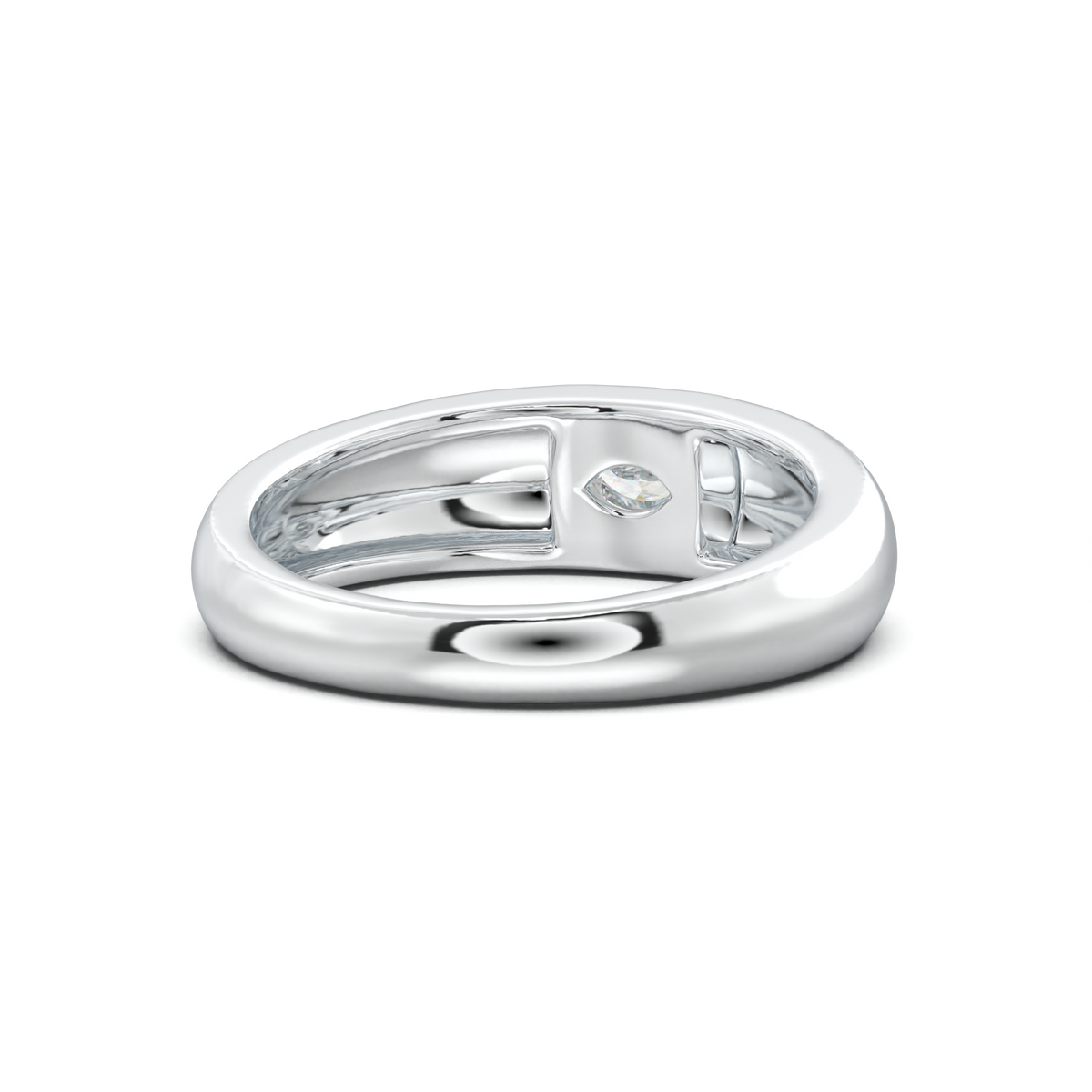 Flush-Set Marquise Men's Band