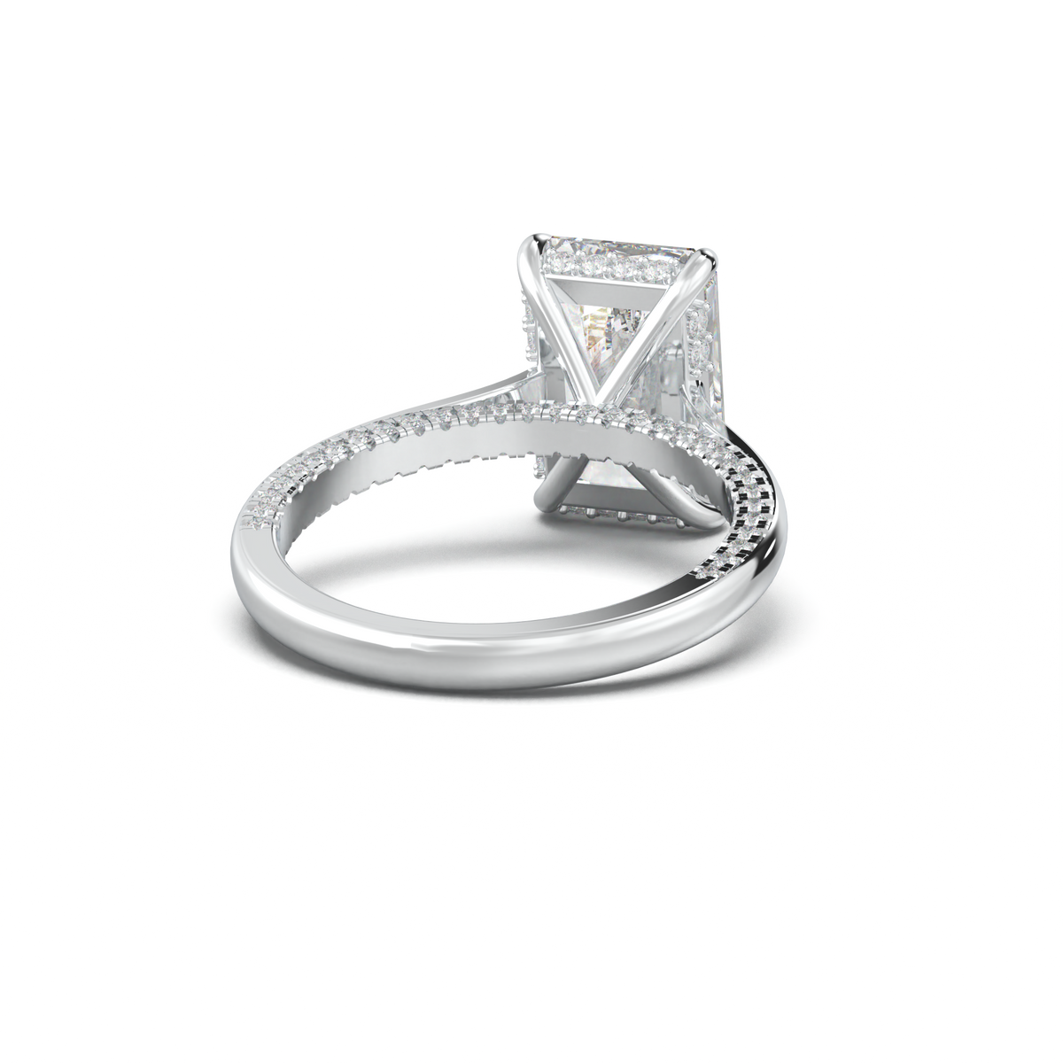 Radiant Pavé Hidden Halo Engagement Ring