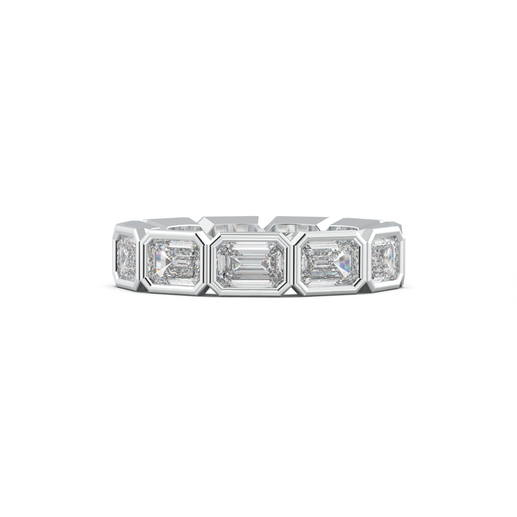Emerald-Cut Bezel-Style Eternity Wedding Band