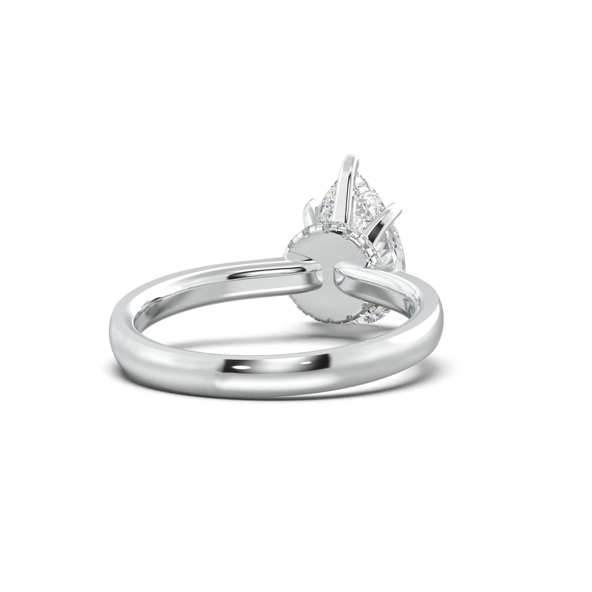 Round Hidden Halo Engagement Ring