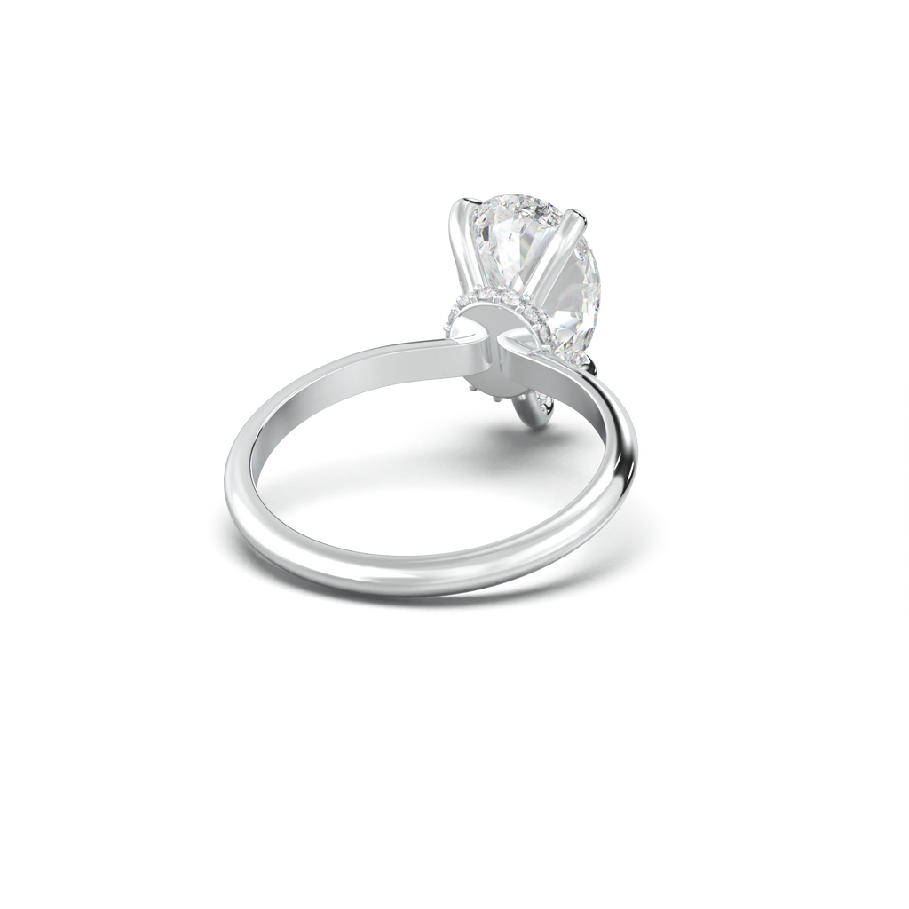 Pear Hidden Halo Engagement Ring