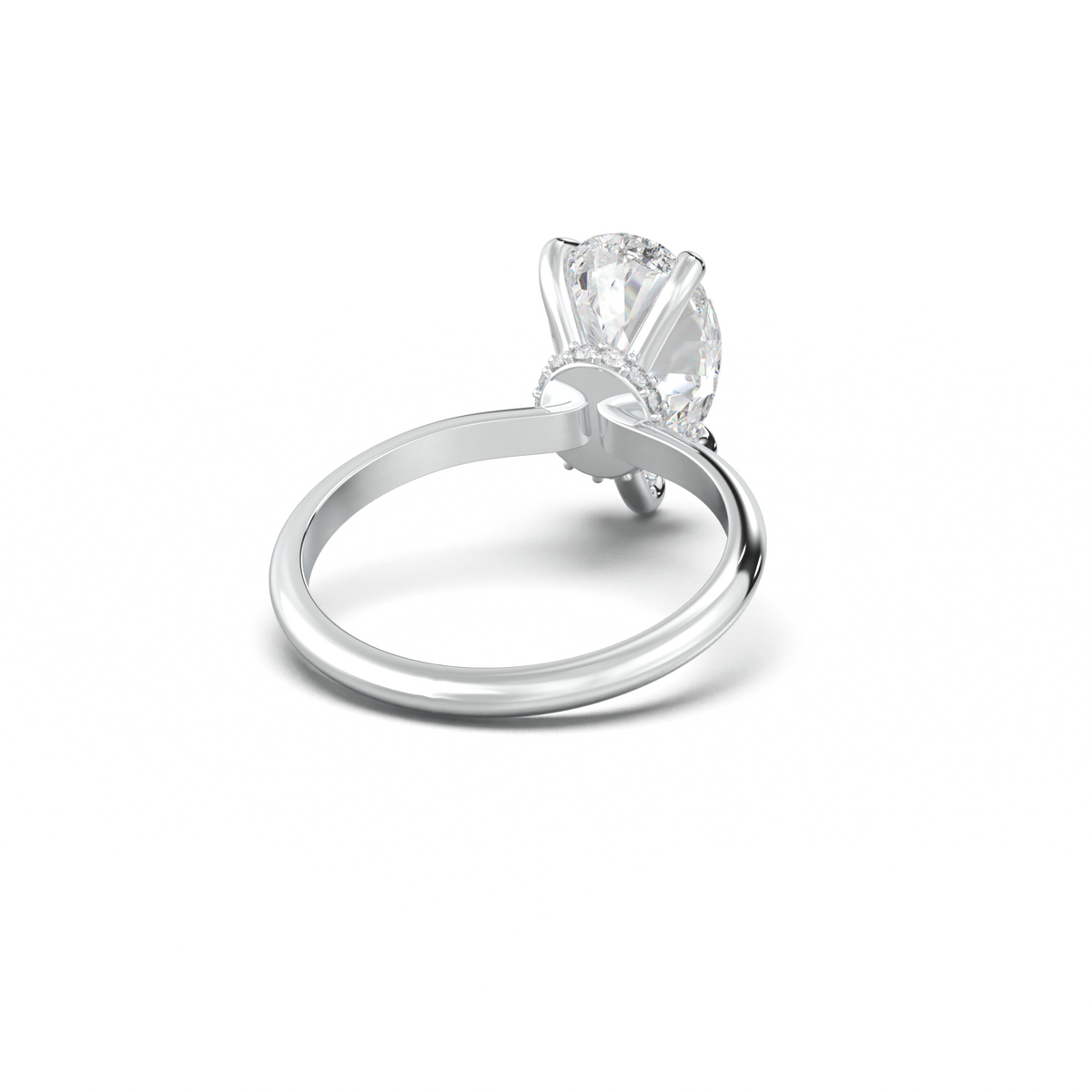 Pear Hidden Halo Engagement Ring