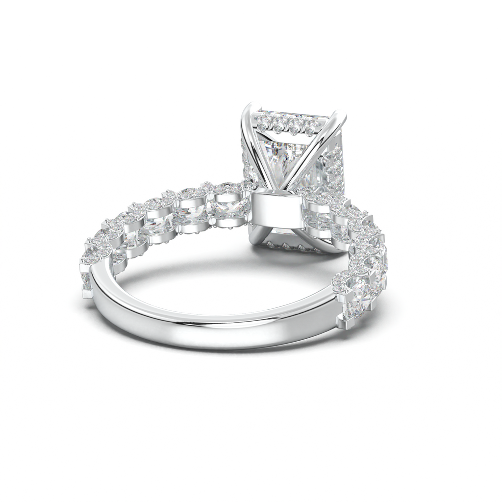 Radiant Diamond Band Engagement Ring