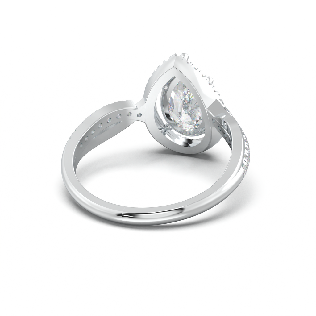 Pear Halo Twisted Pavé Engagement Ring
