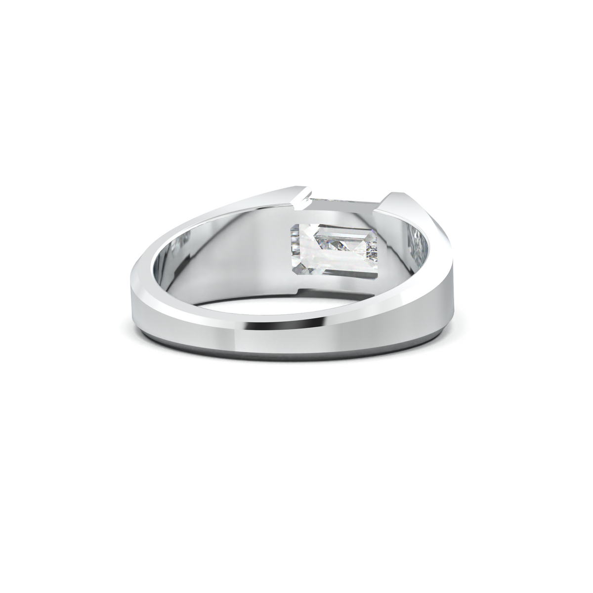East-West Emerald Men's Ring