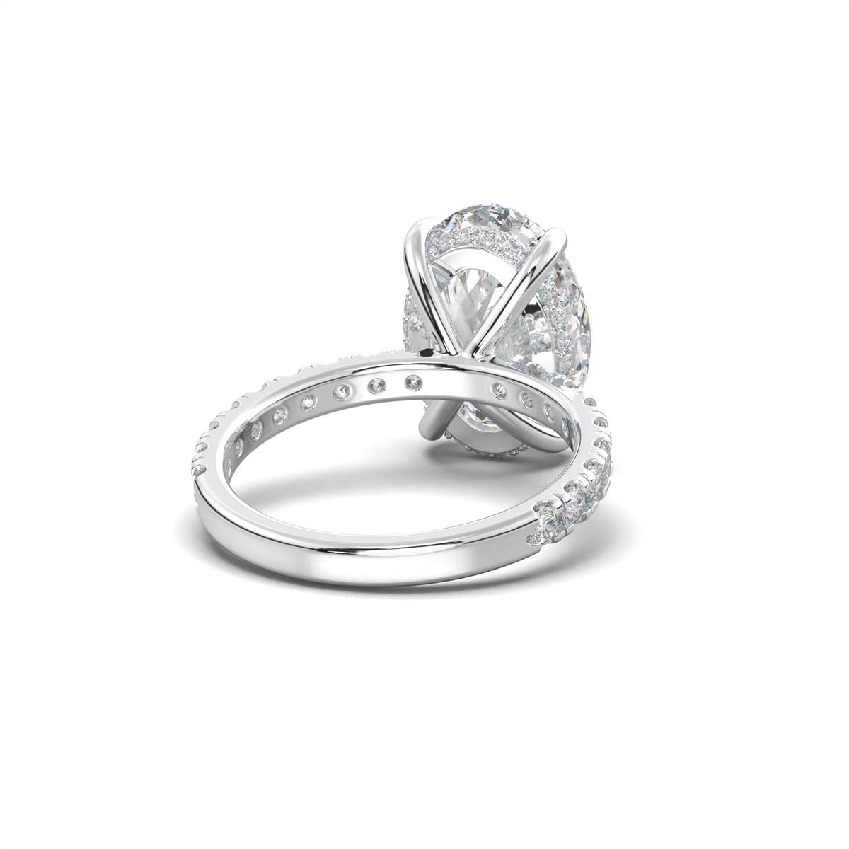 Oval Pavé Hidden Halo Engagement Ring