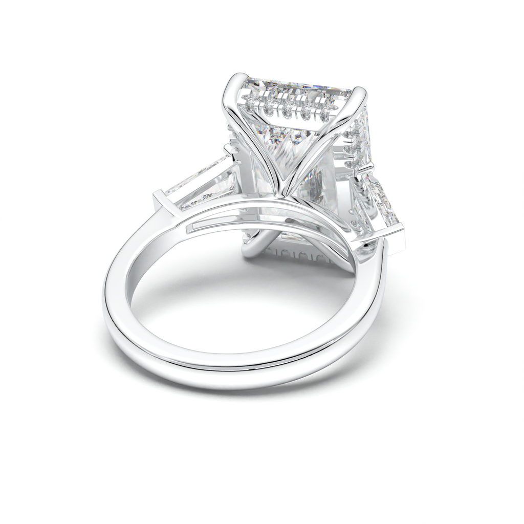 Radiant Baguette Hidden Halo Engagement Ring