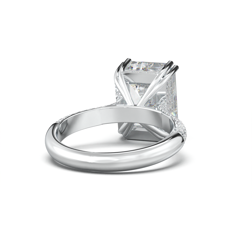 Emerald Double Pavé Engagement Ring