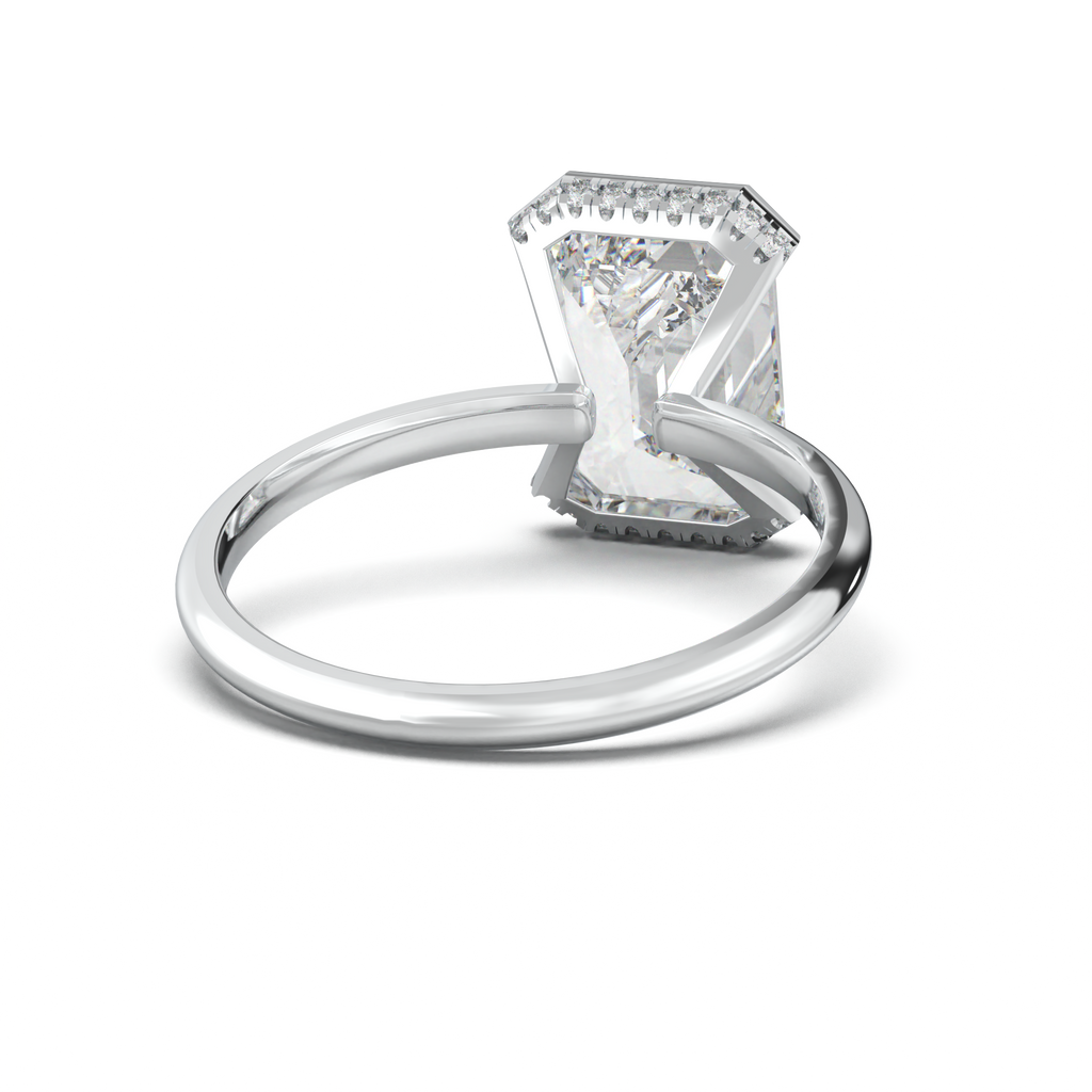 Emerald Hidden Halo Engagement Ring