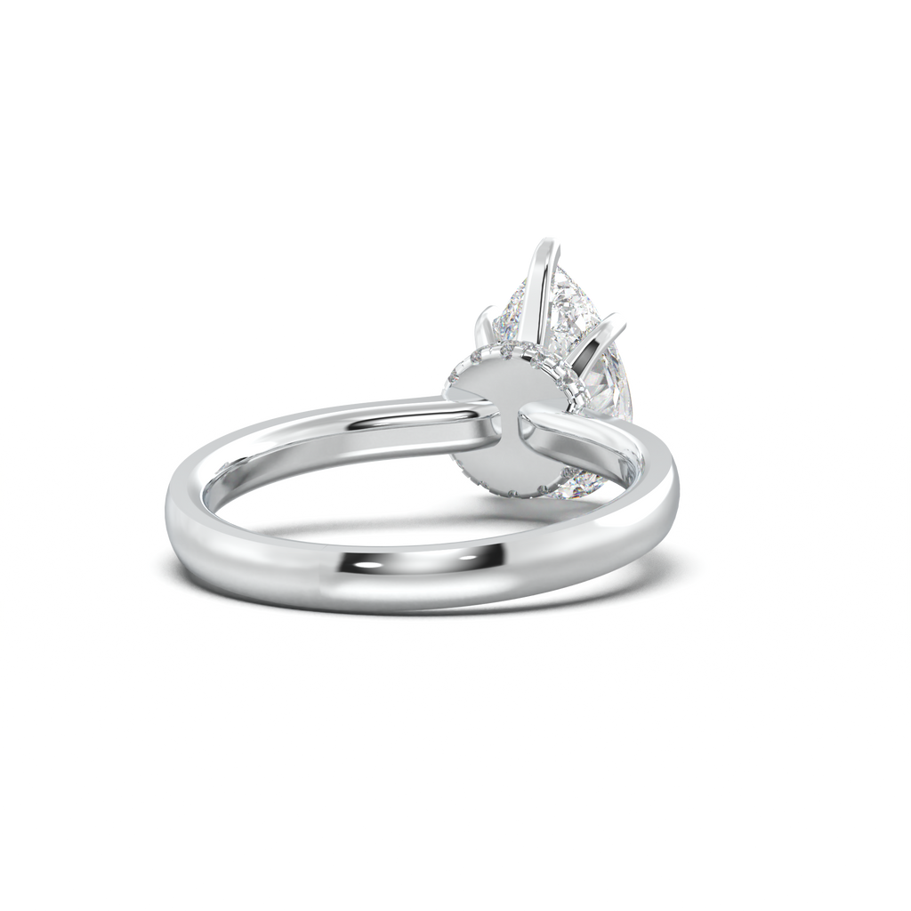 Cushion Hidden Pavé Engagement Ring