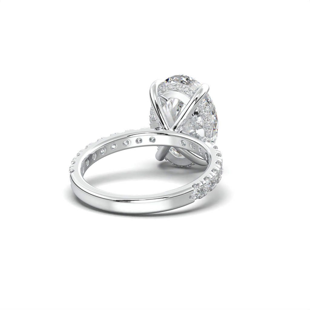 Oval Pavé Hidden Halo Engagement Ring