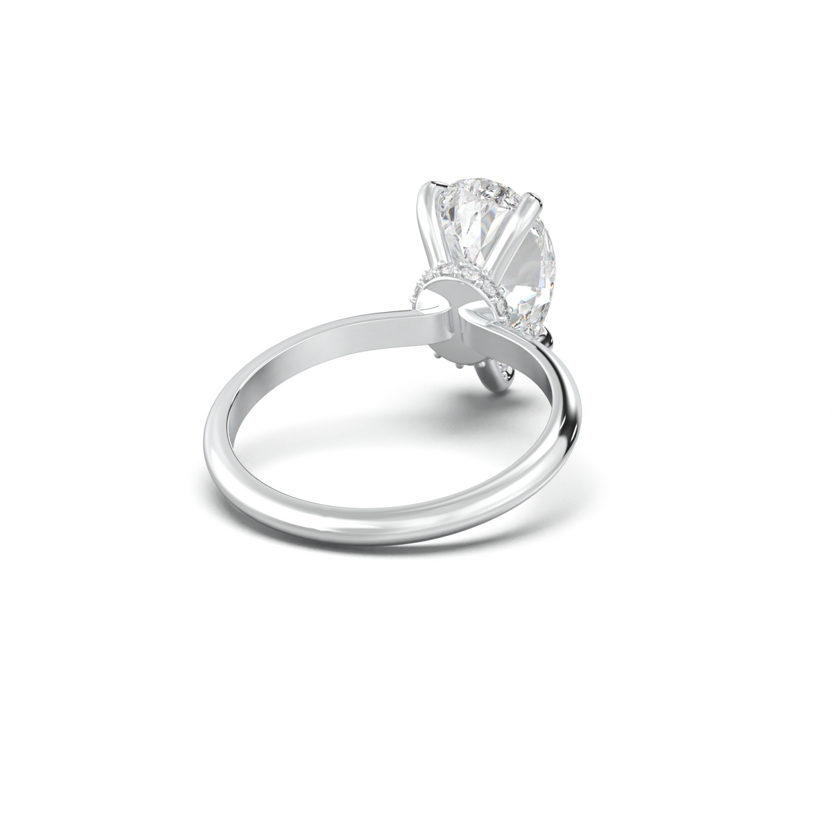 Pear Hidden Halo Engagement Ring