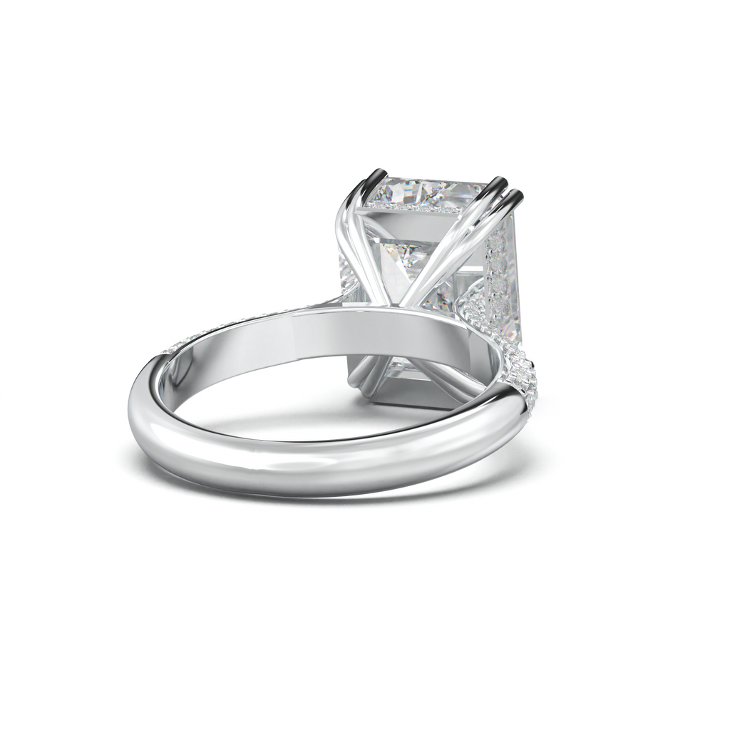 Emerald Double Pavé Engagement Ring