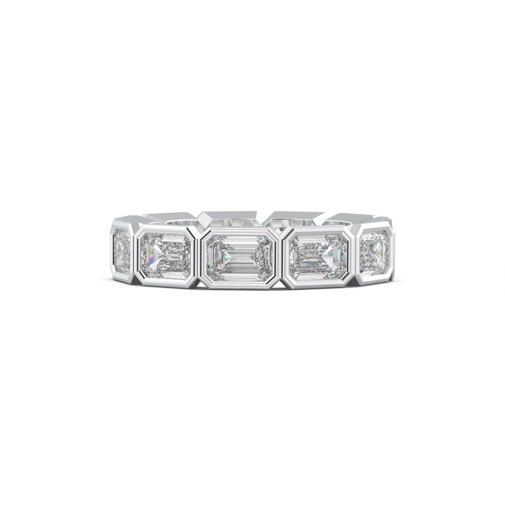 Emerald-Cut Bezel-Style Eternity Wedding Band