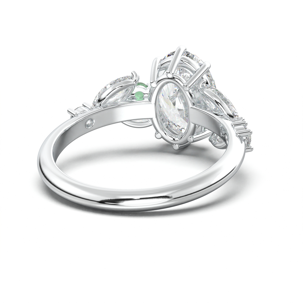 Oval Marquise-Accent Engagement Ring