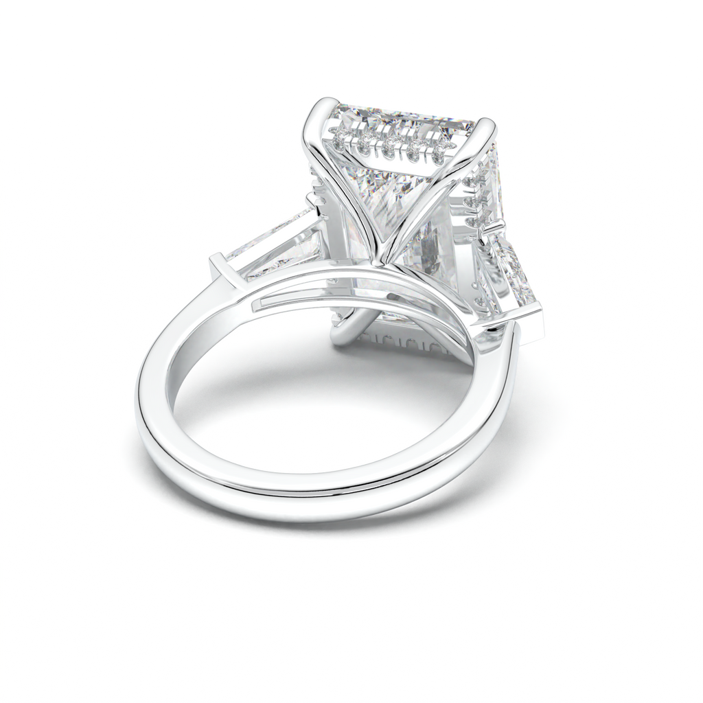 Radiant Baguette Hidden Halo Engagement Ring