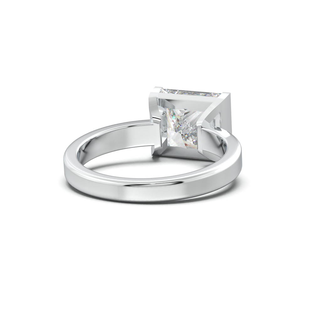 Princess Half-Bezel Engagement Ring
