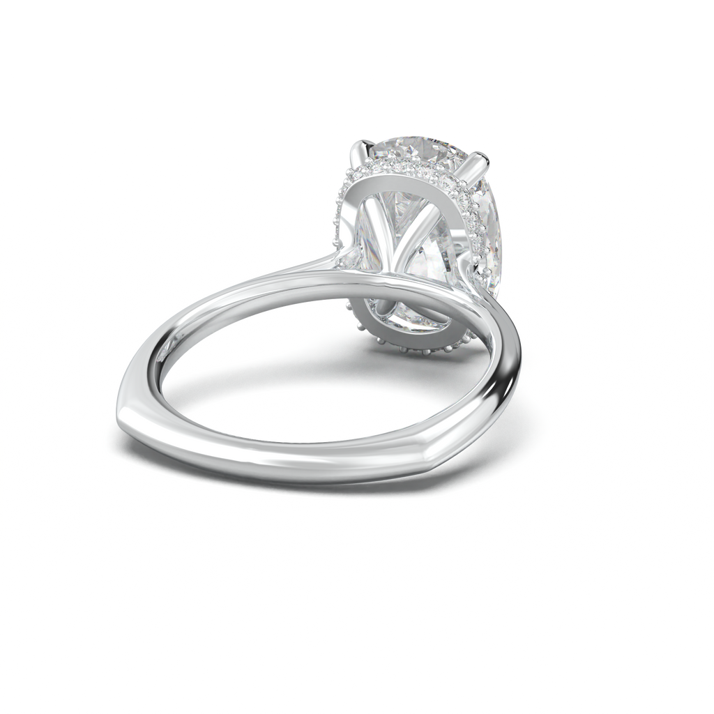 Cushion Hidden Halo Engagement Ring
