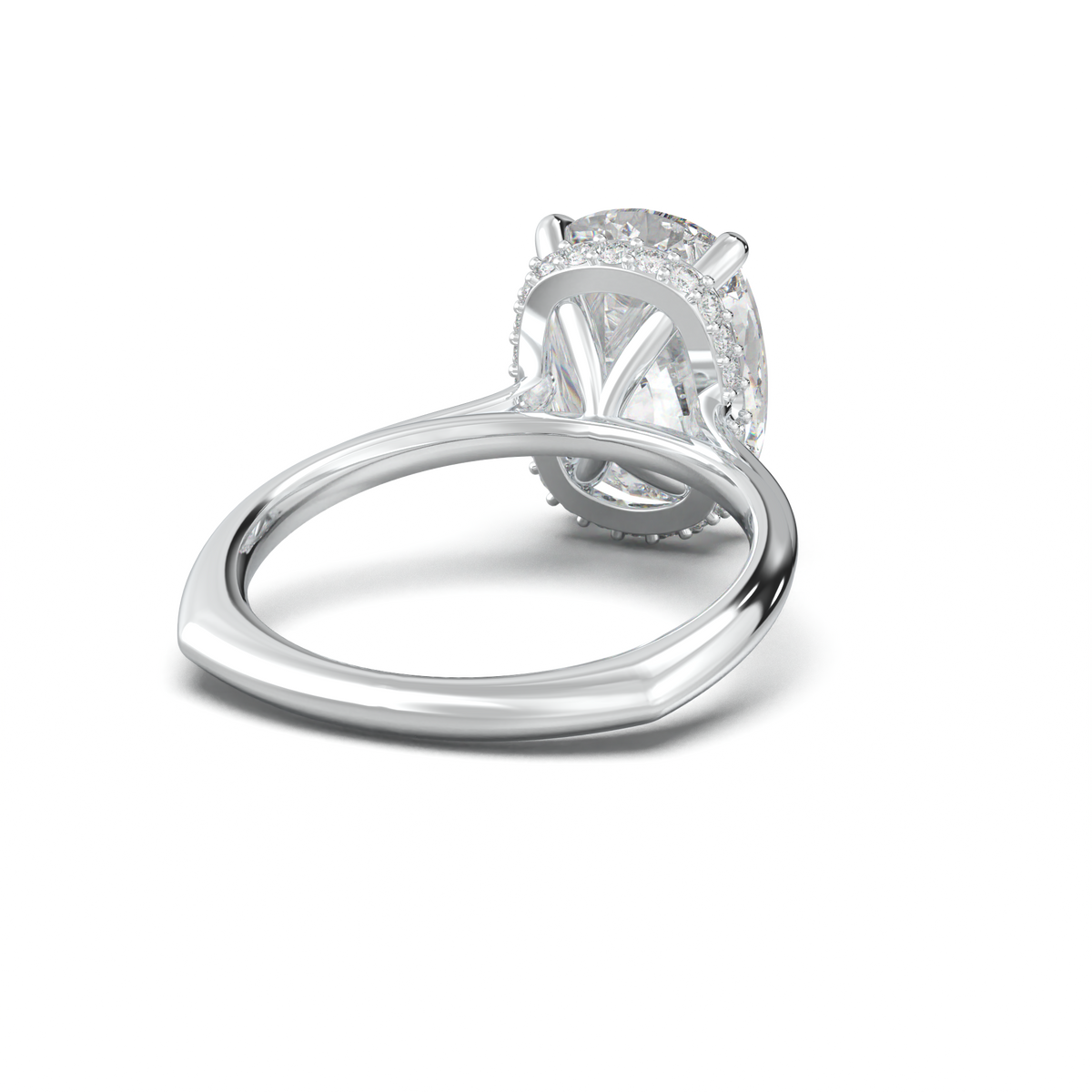 Cushion Hidden Halo Engagement Ring