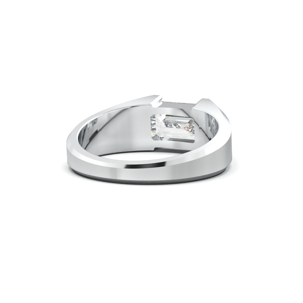 East-West Emerald Men's Ring