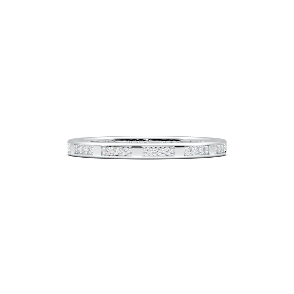 Geometric Round Diamond Wedding Band