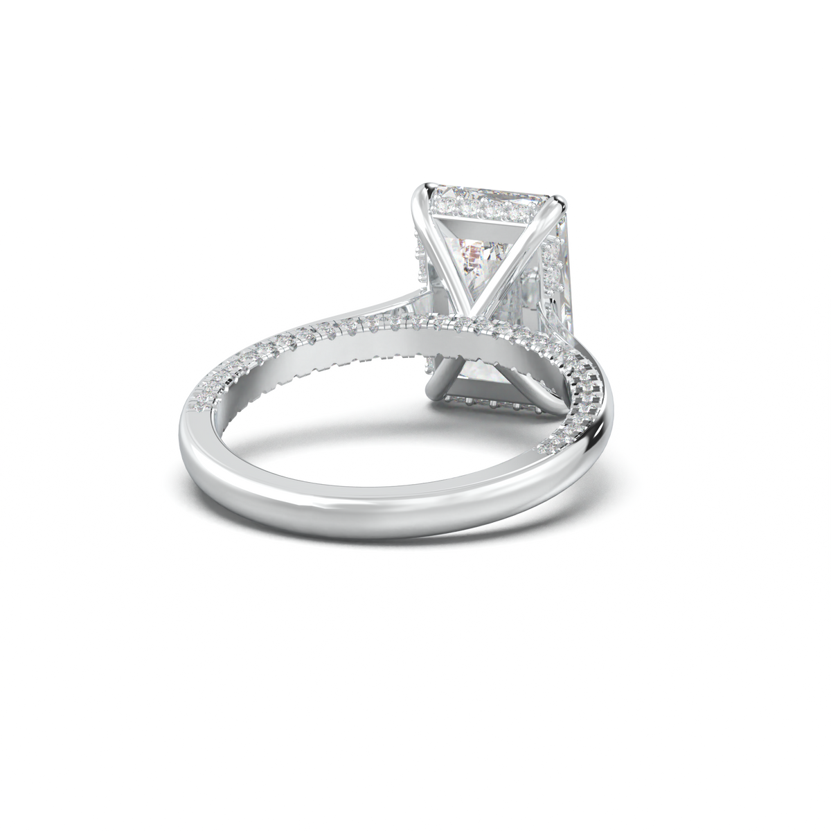 Radiant Pavé Hidden Halo Engagement Ring