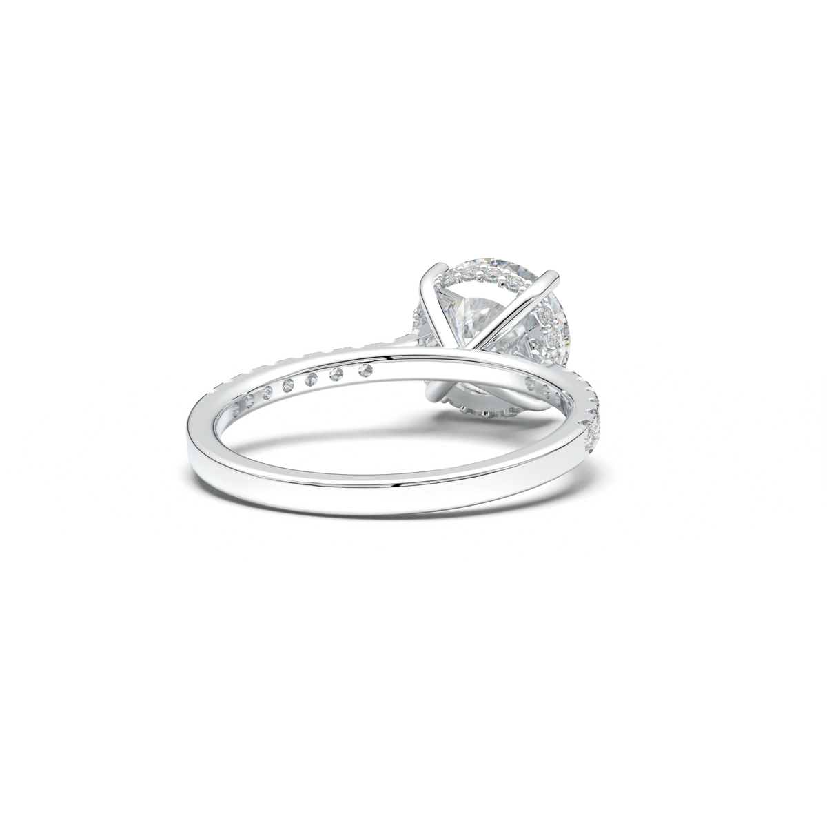 Round Pavé Engagement Ring