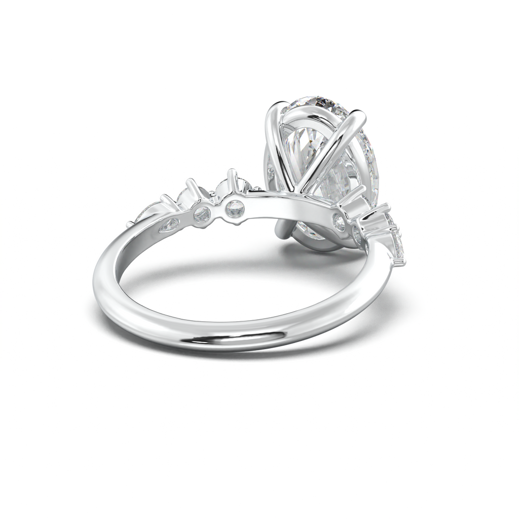 Oval Pear-Accent Engagement Ring