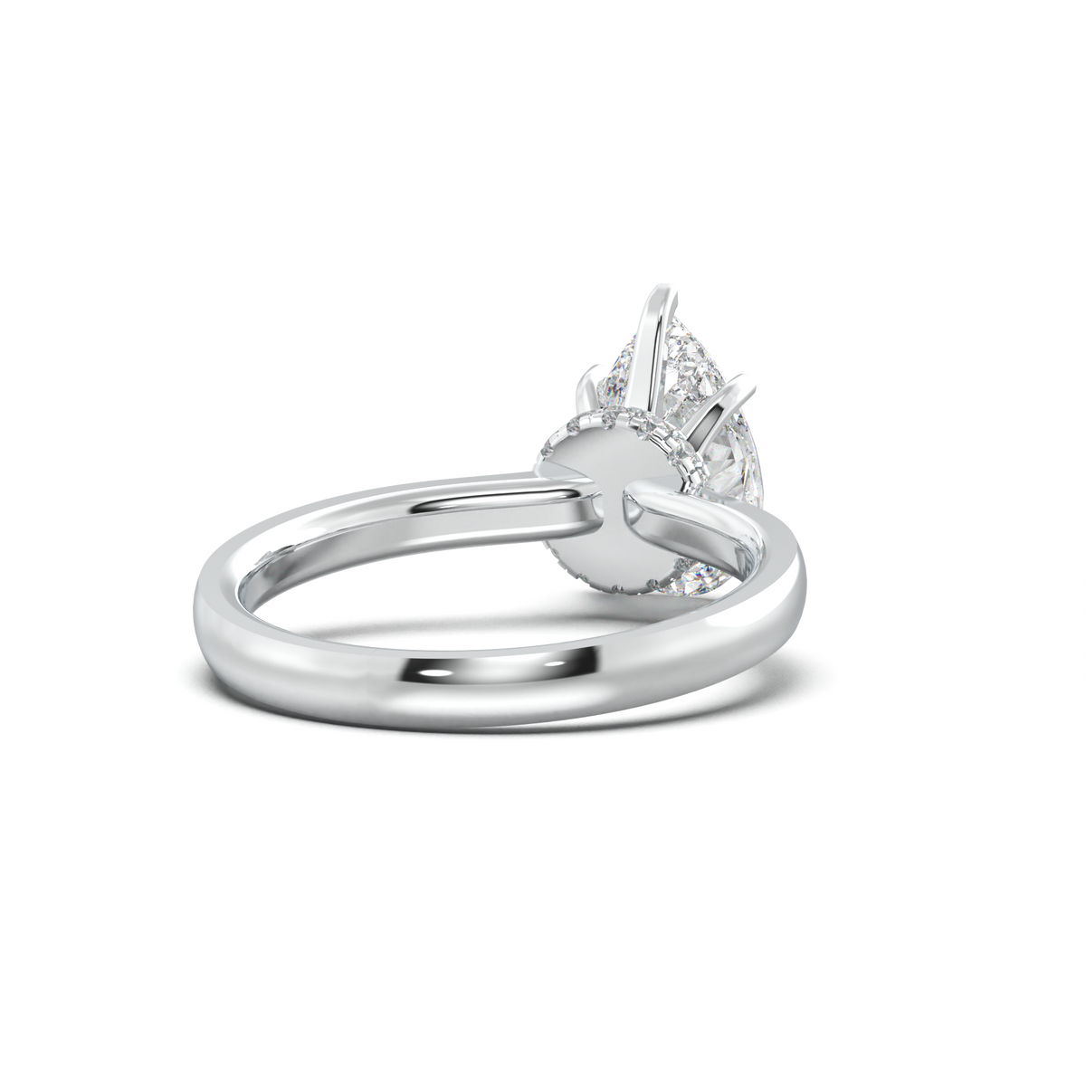 Pear Hidden Halo Engagement Ring